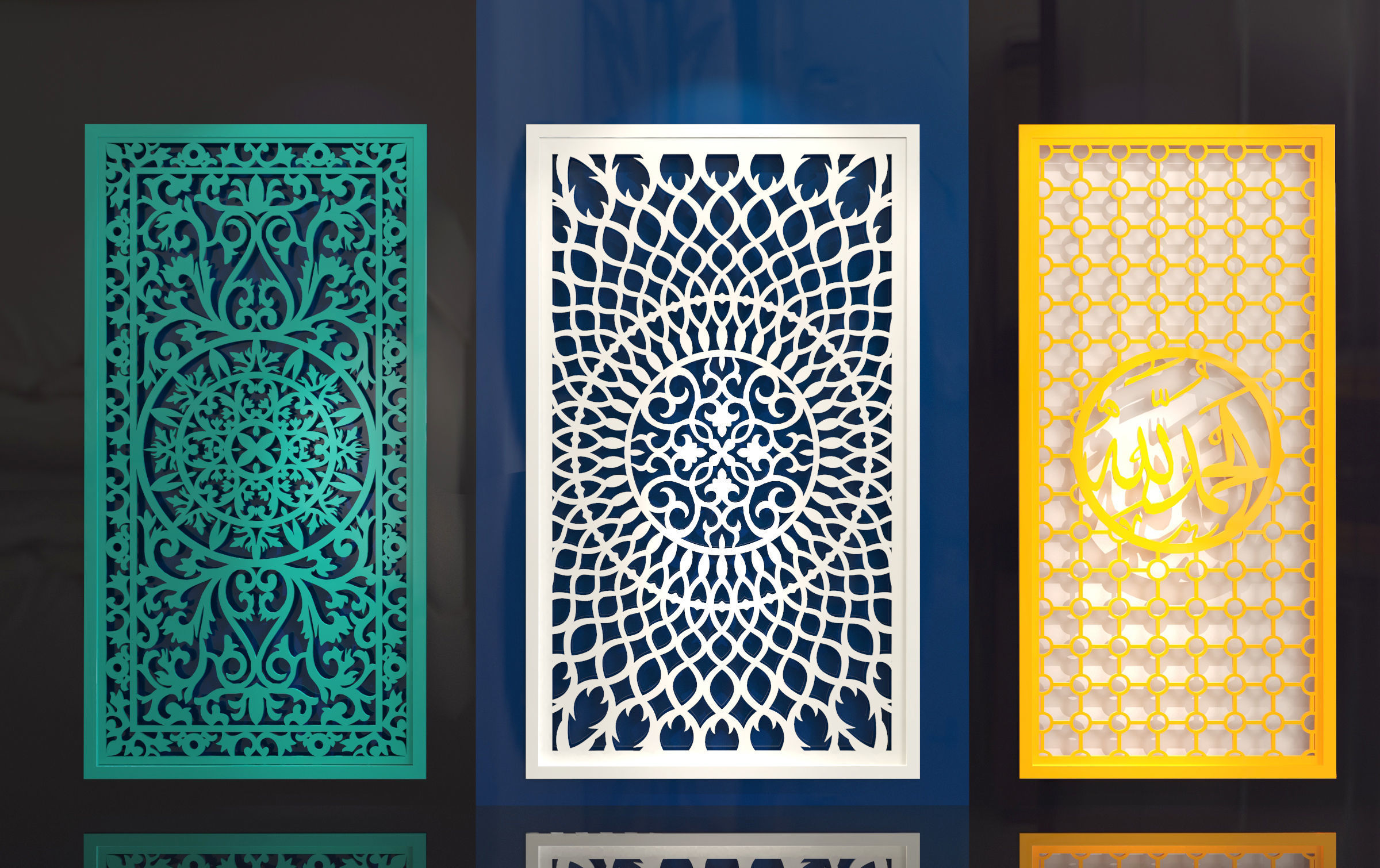 34 3D Decorative wall panels - screen SET 066 3D model_1