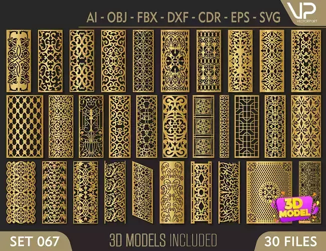 30 3D Decorative wall panels - screen SET 067