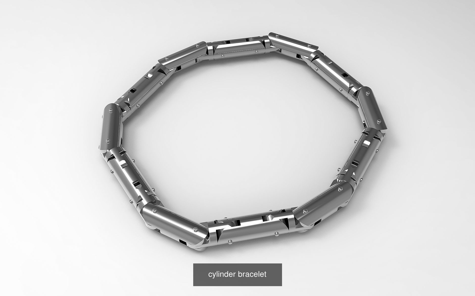 cylinder bracelet -curved and straight 3D Model Collection_0