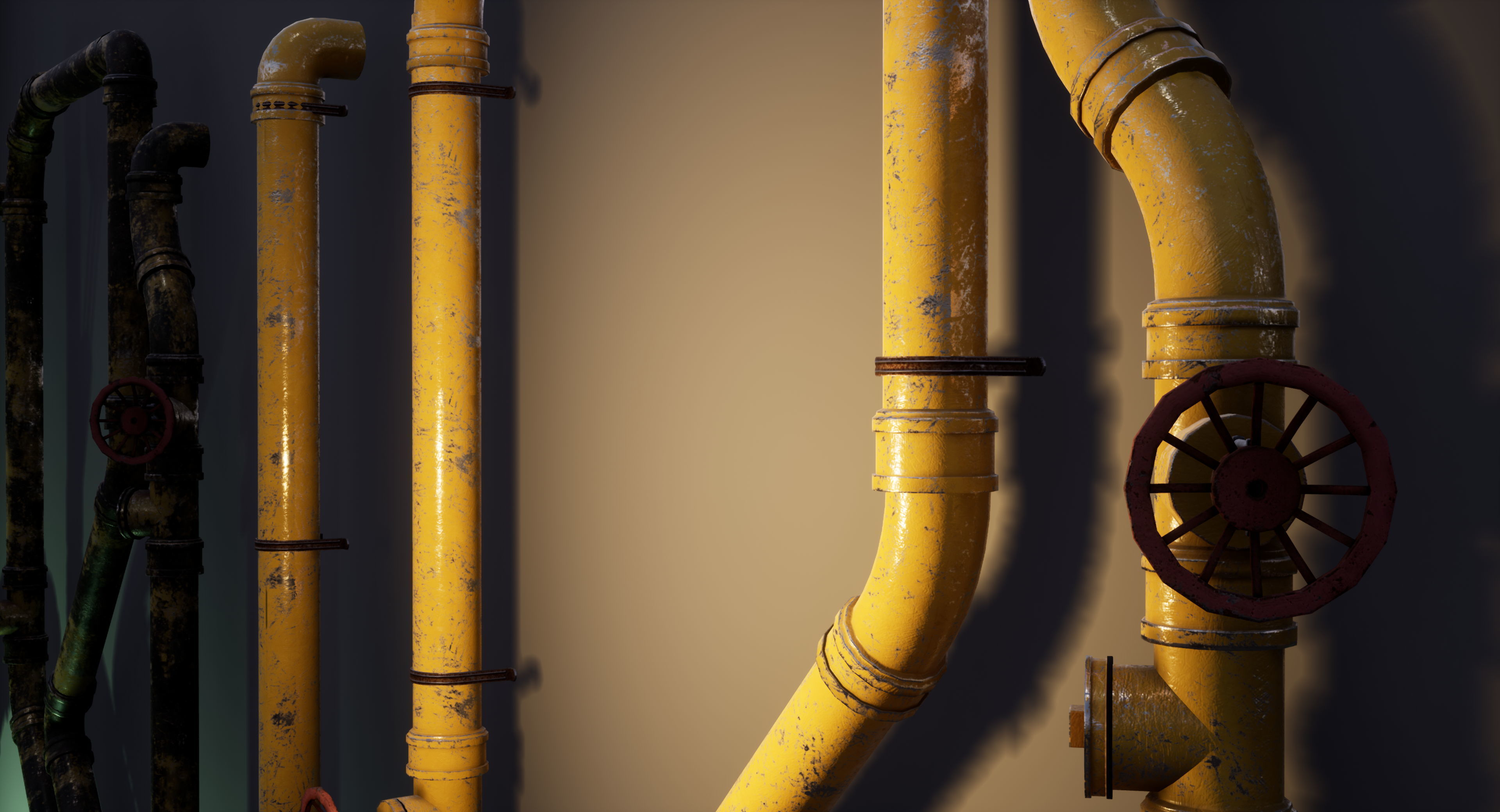 Pipe Set low poly PBR Low-poly 3D model_19