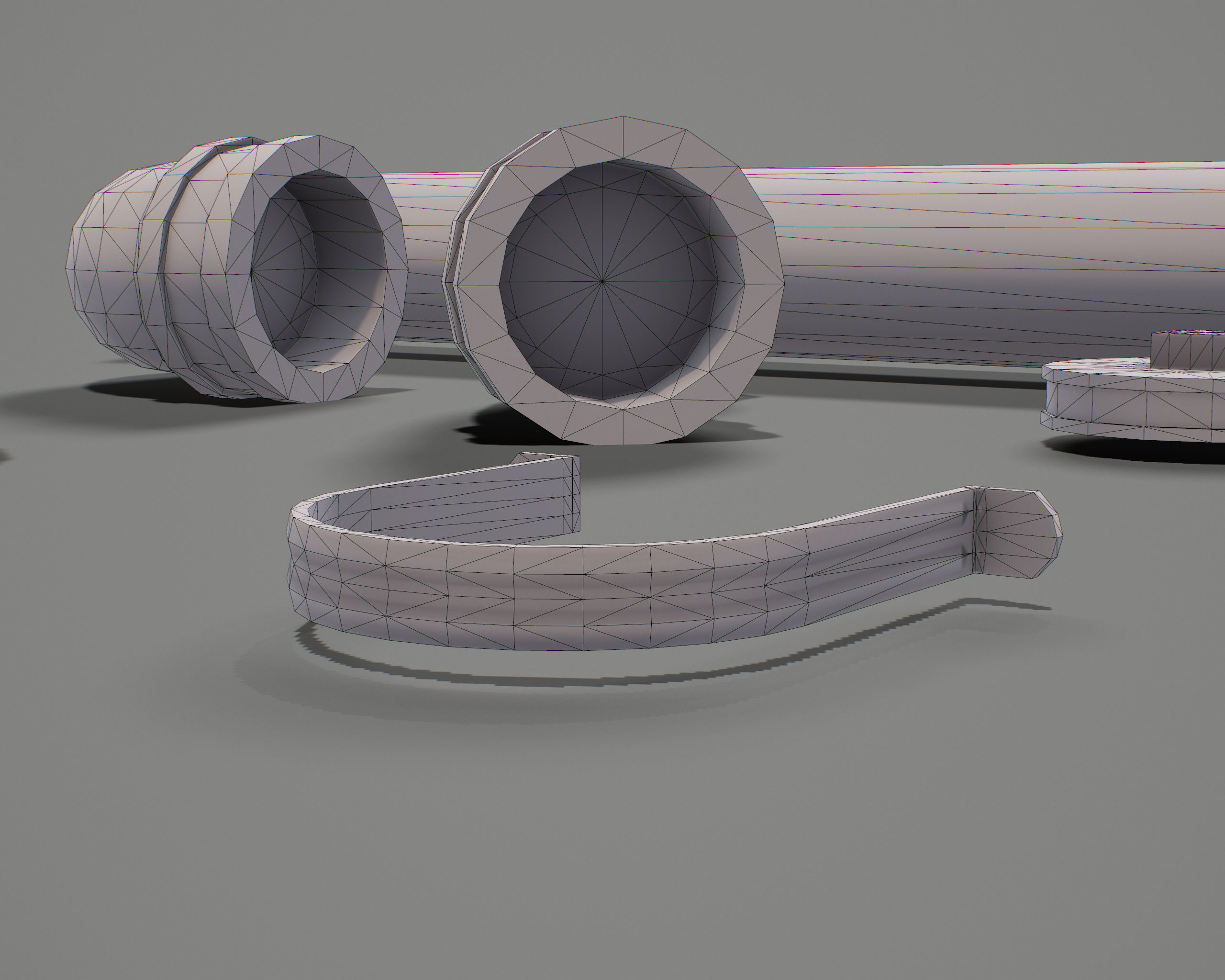 Pipe Set low poly PBR Low-poly 3D model_17