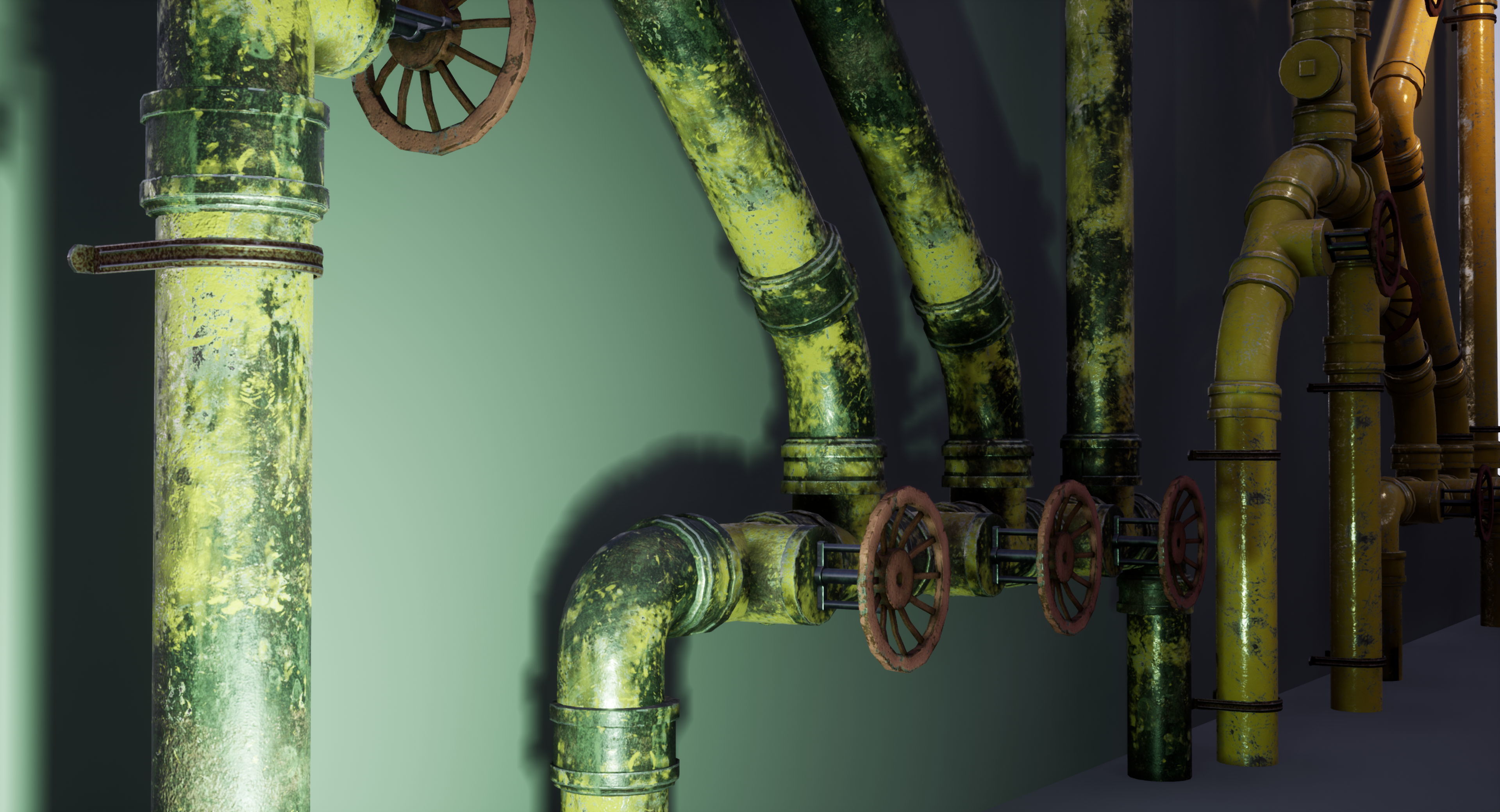 Pipe Set low poly PBR Low-poly 3D model_18