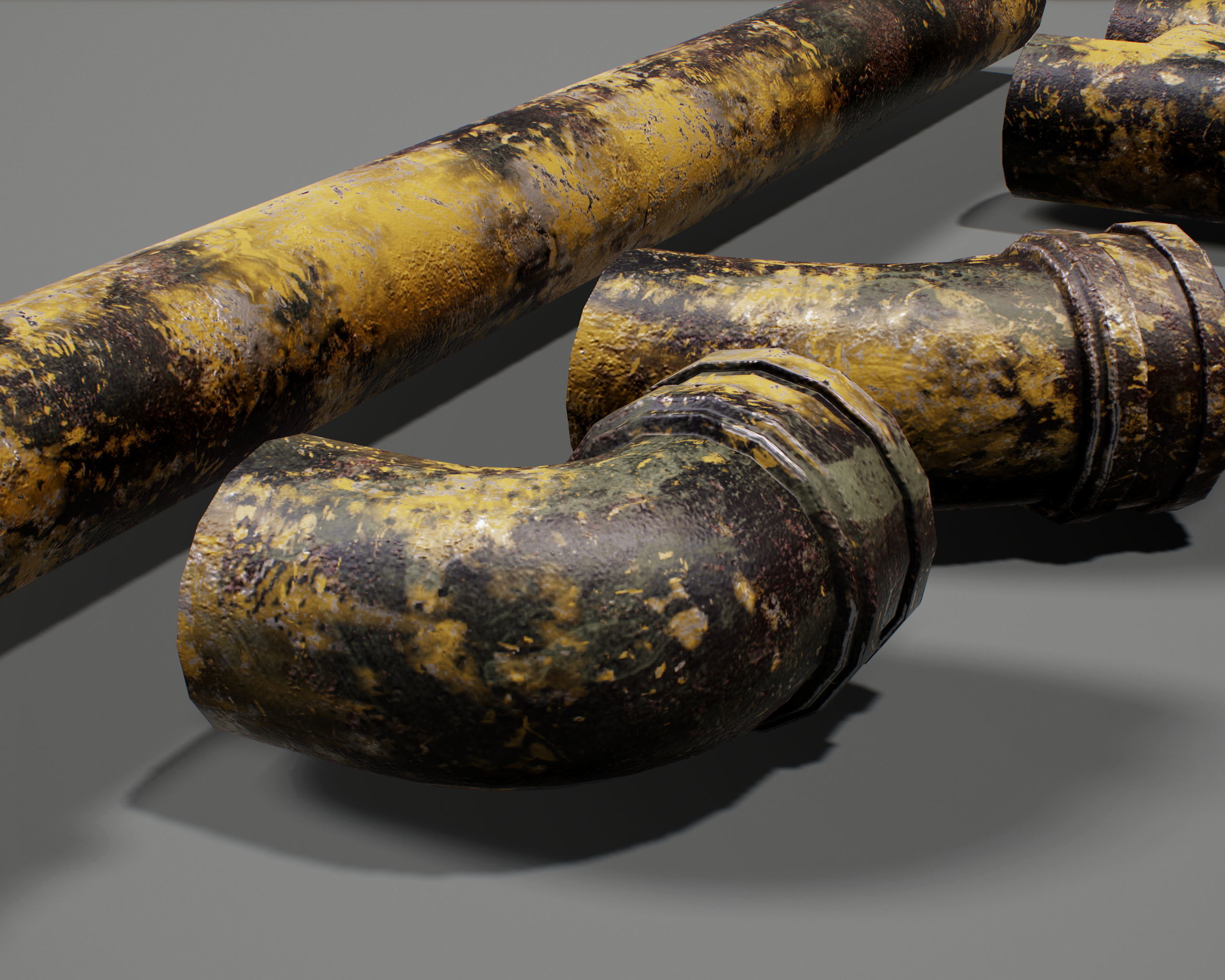 Pipe Set low poly PBR Low-poly 3D model_12