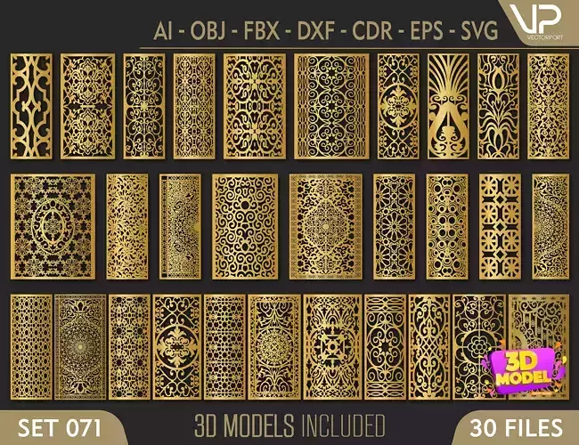30 3D Decorative wall panels - screen SET 071
