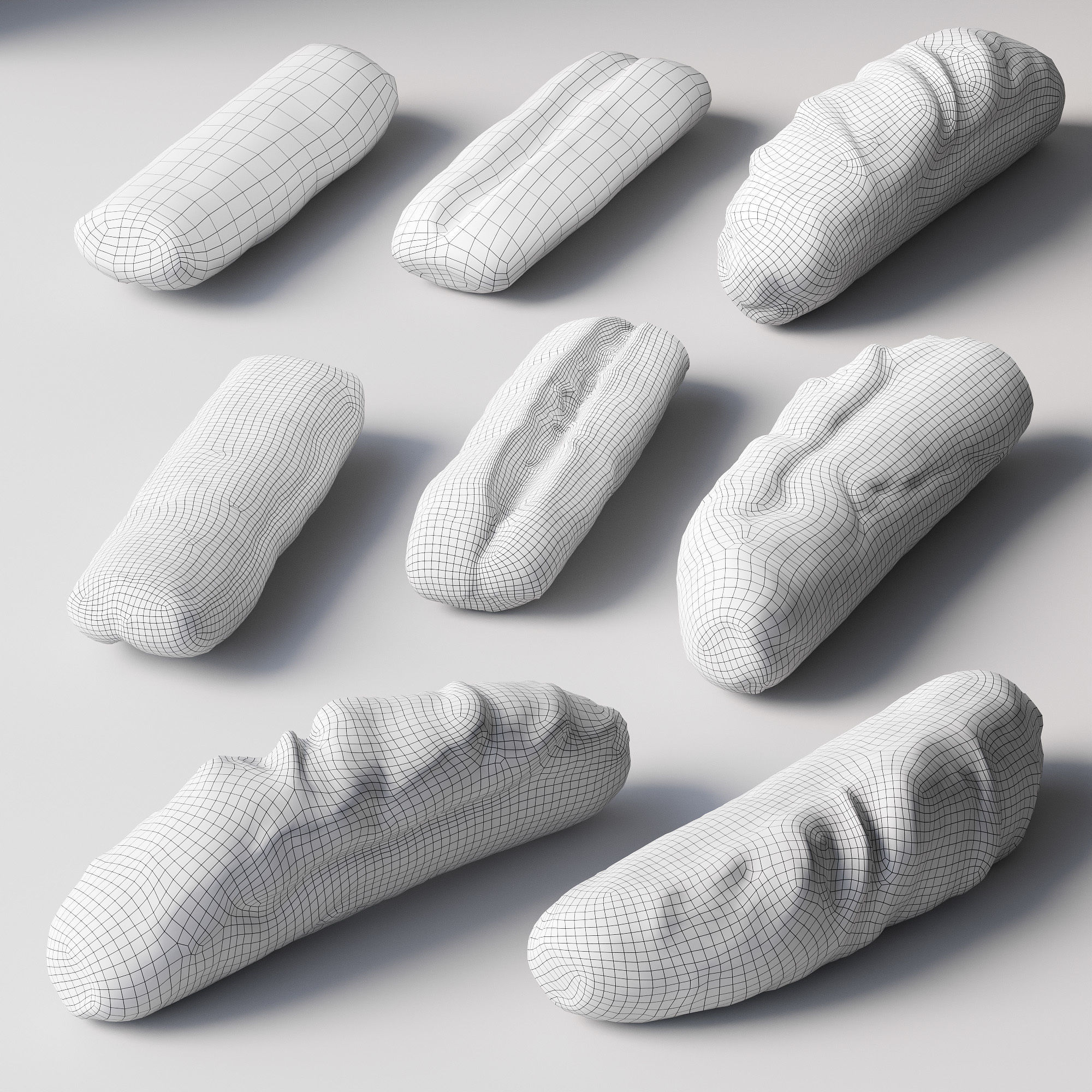 Bakery Products Set Low-poly 3D model_1