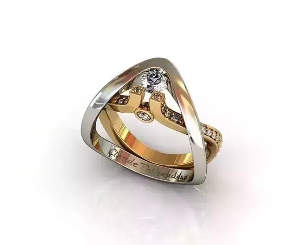 Ring triangular engagement 3D print model