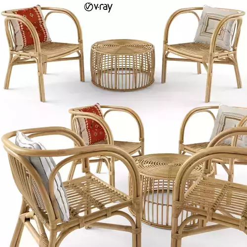 Rattan Table And Chair Set 3