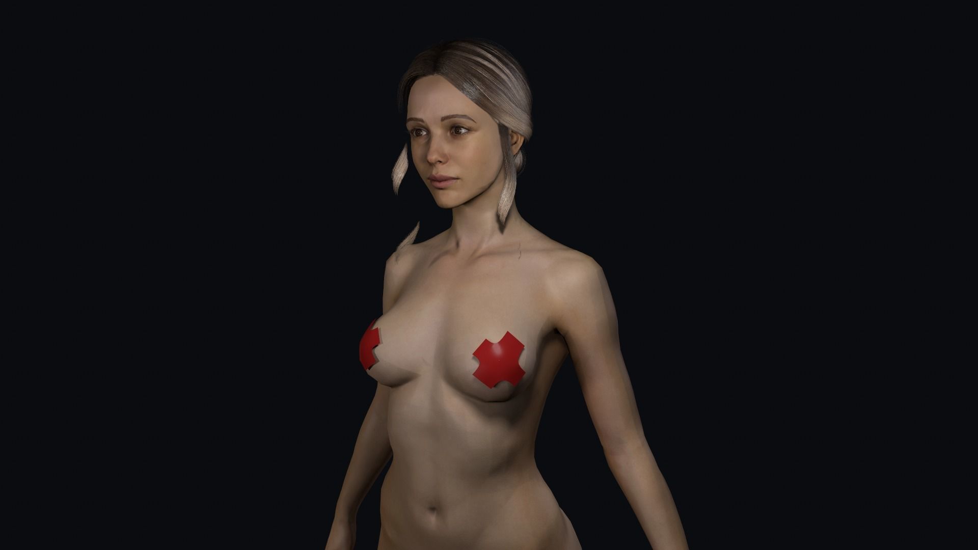 Naked Girl Low-poly 3D model_15