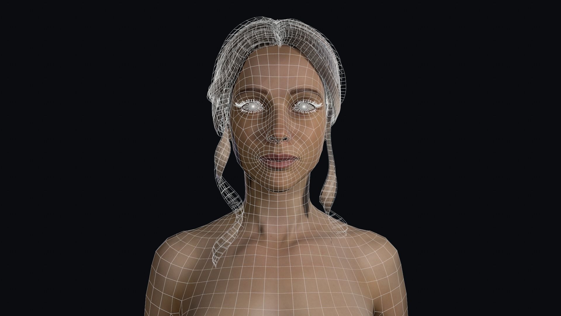 Naked Girl Low-poly 3D model_8