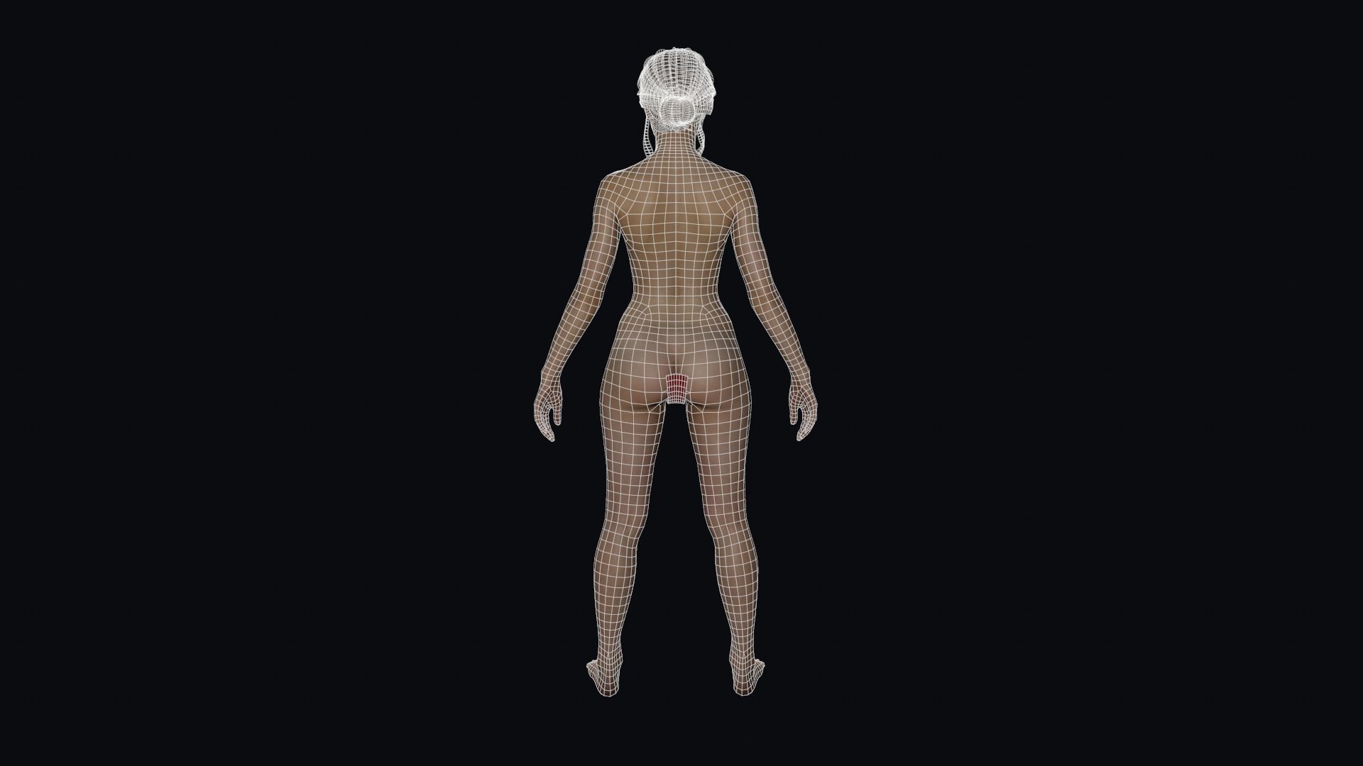 Naked Girl Low-poly 3D model_12