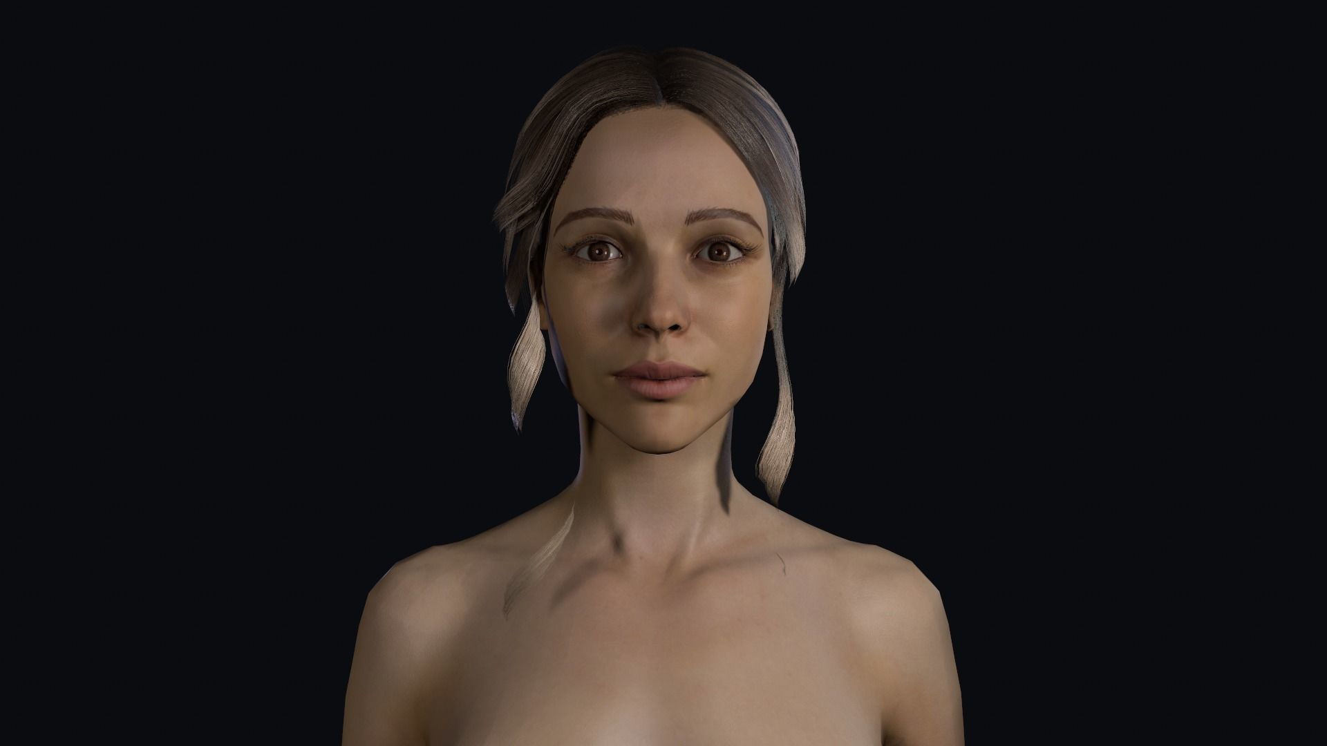 Naked Girl Low-poly 3D model_6