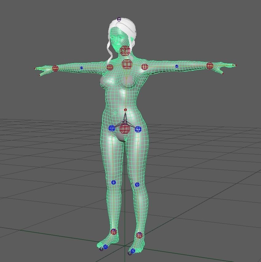 Naked Girl Low-poly 3D model_13