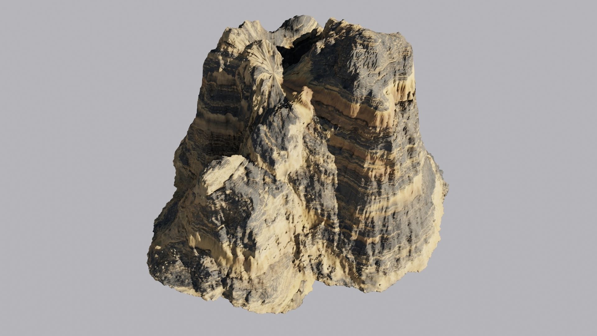 Desert rock Low-poly 3D model_5