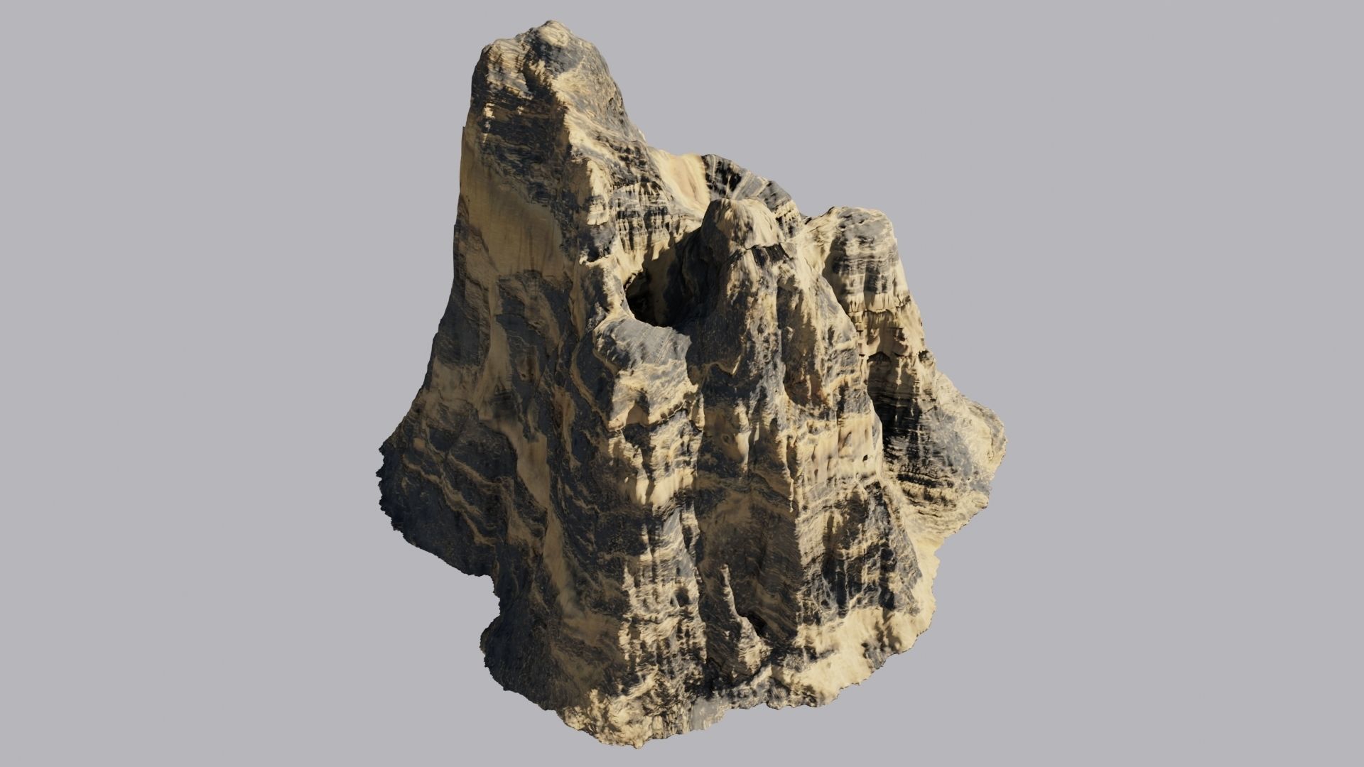Desert rock Low-poly 3D model_7