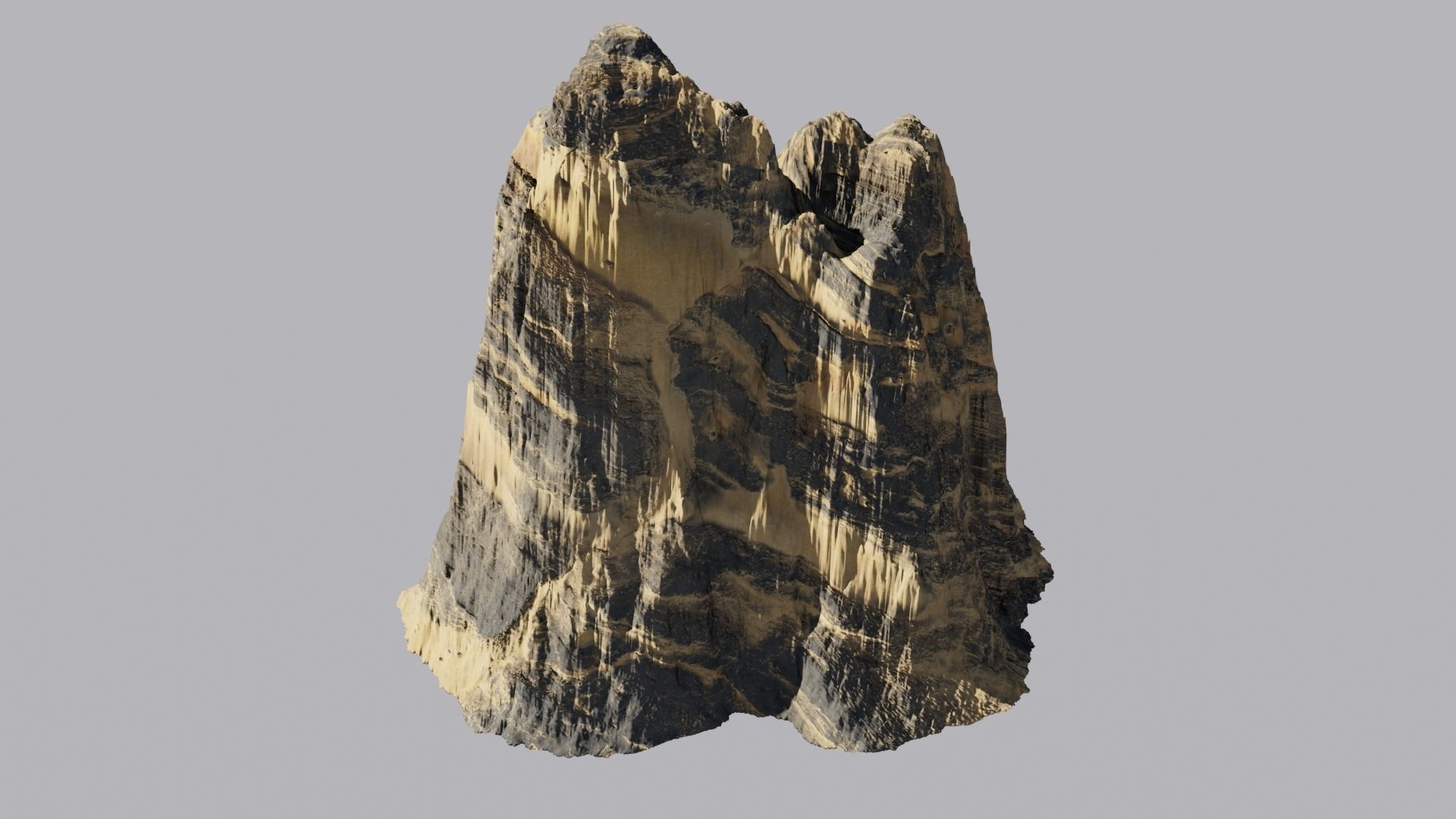 Desert rock Low-poly 3D model_4