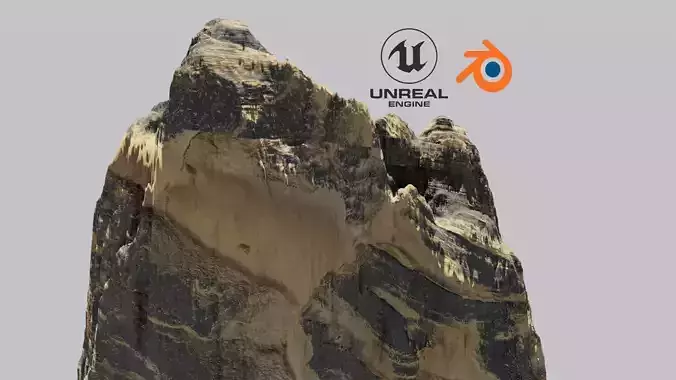 Desert rock Low-poly 3D model