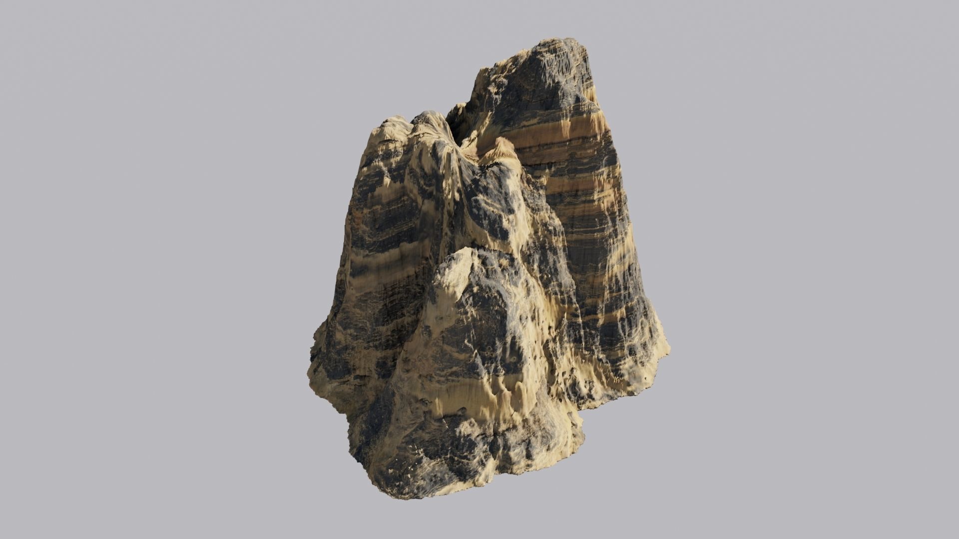Desert rock Low-poly 3D model_1