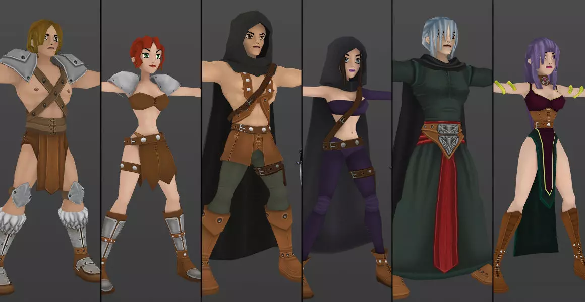 3D Characters Fantasy Low-poly 3D model_0