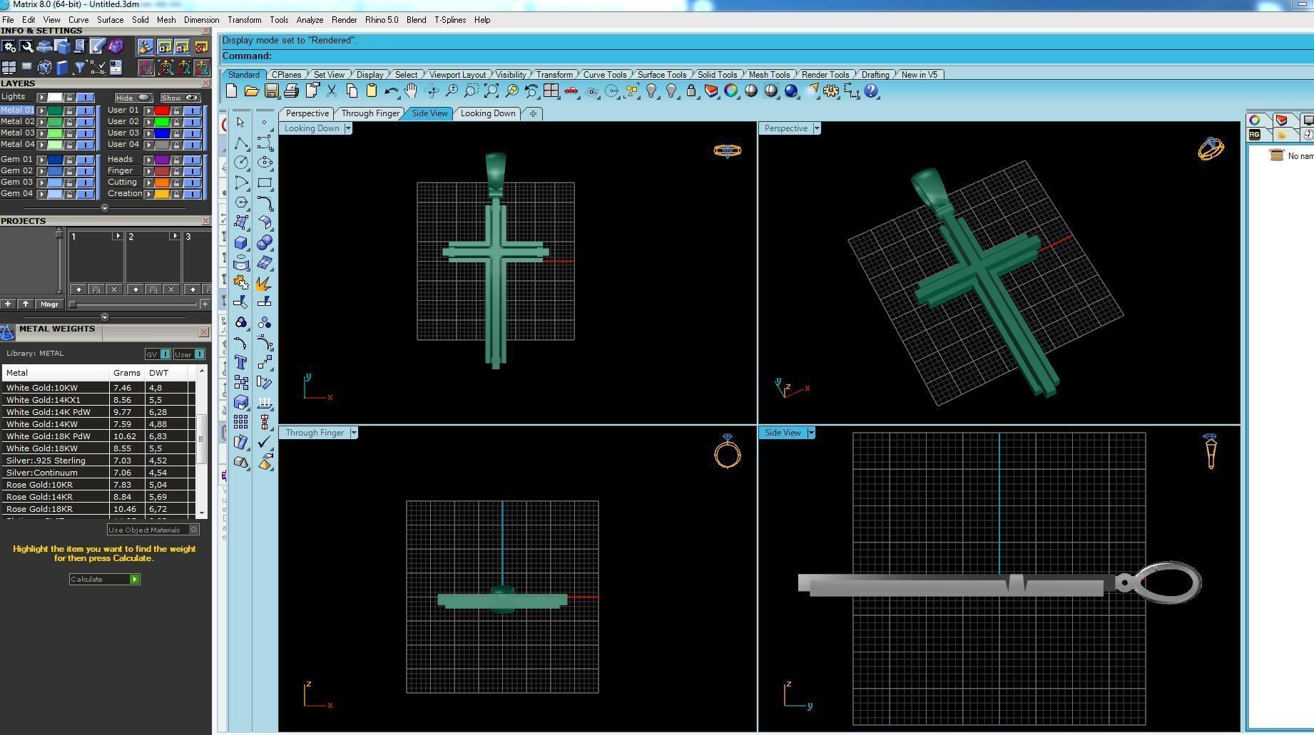 Cross 3D print model pendant in gold 3D print model_3