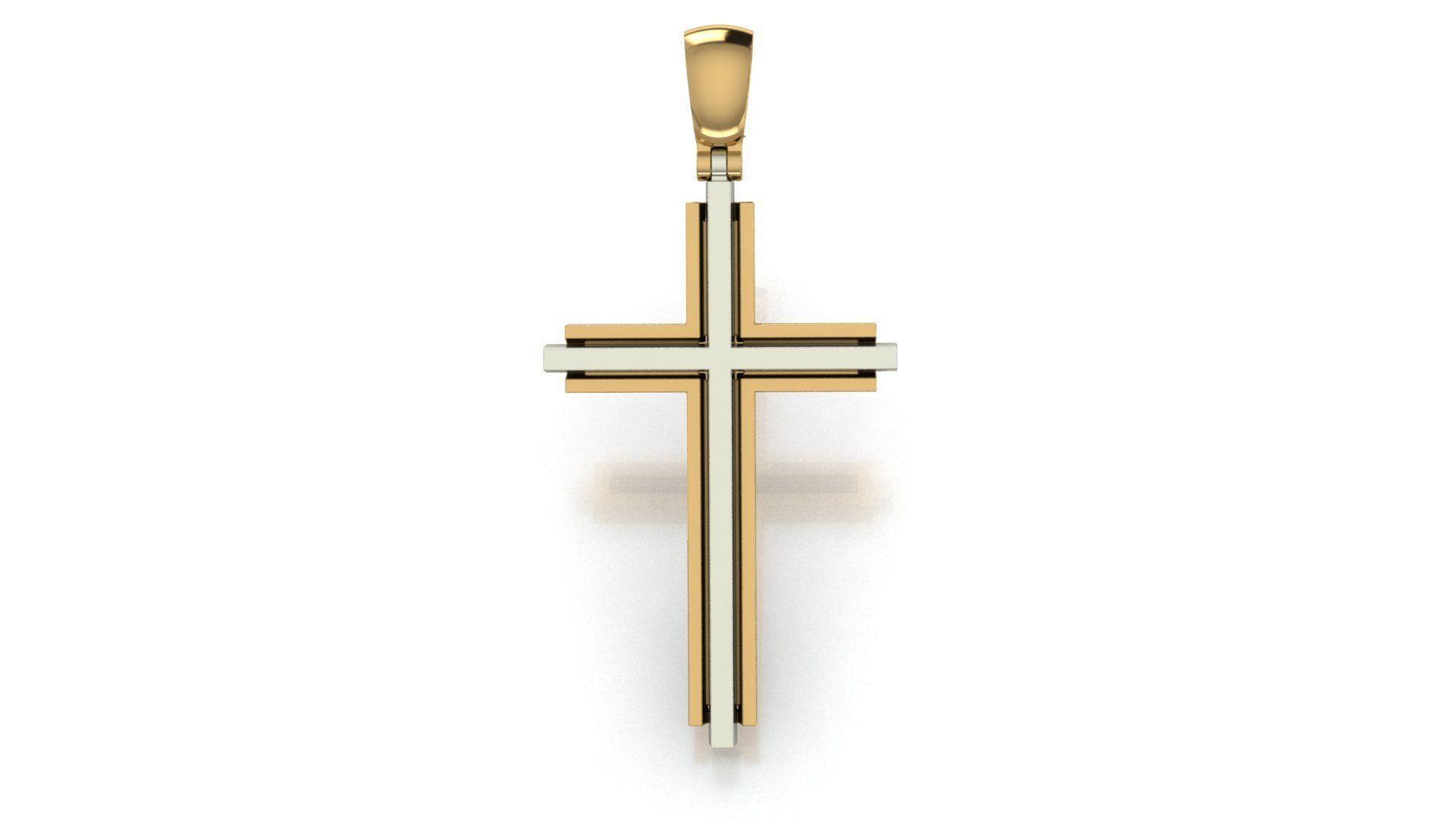 Cross 3D print model pendant in gold 3D print model_11