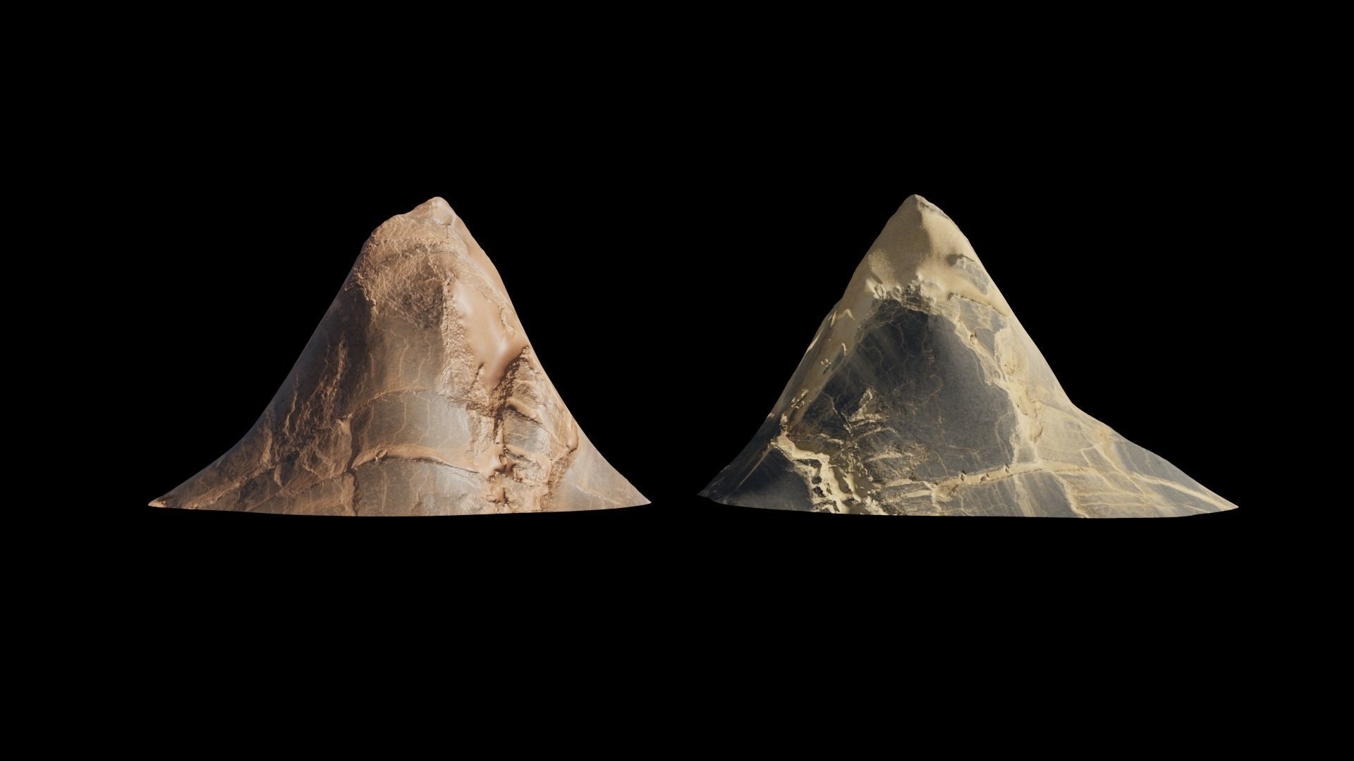 Desert rocks Low-poly 3D model_2