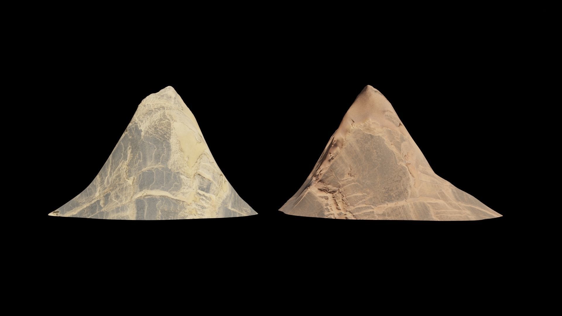 Desert rocks Low-poly 3D model_1