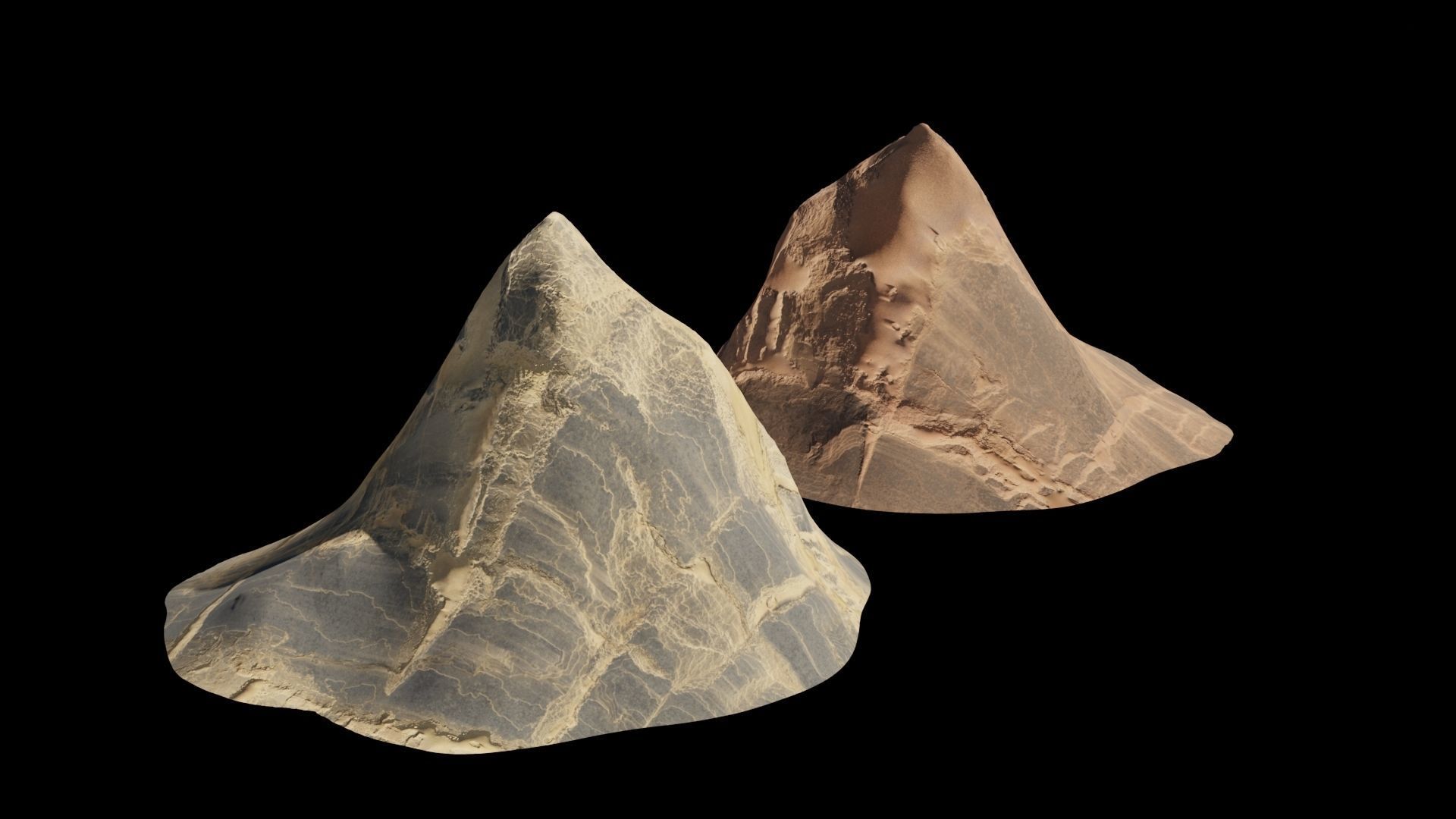 Desert rocks Low-poly 3D model_3