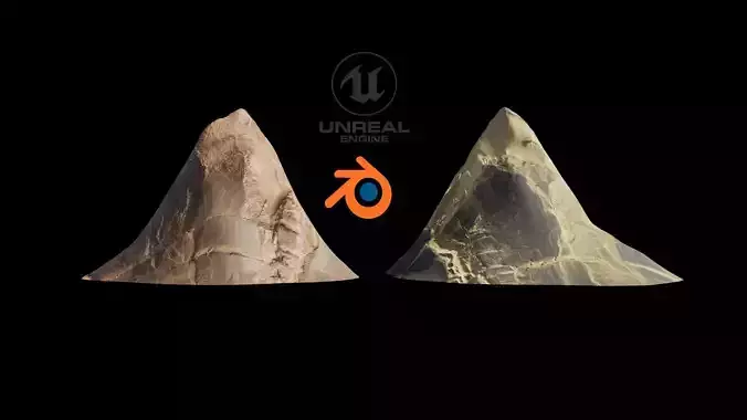 Desert rocks Low-poly 3D model