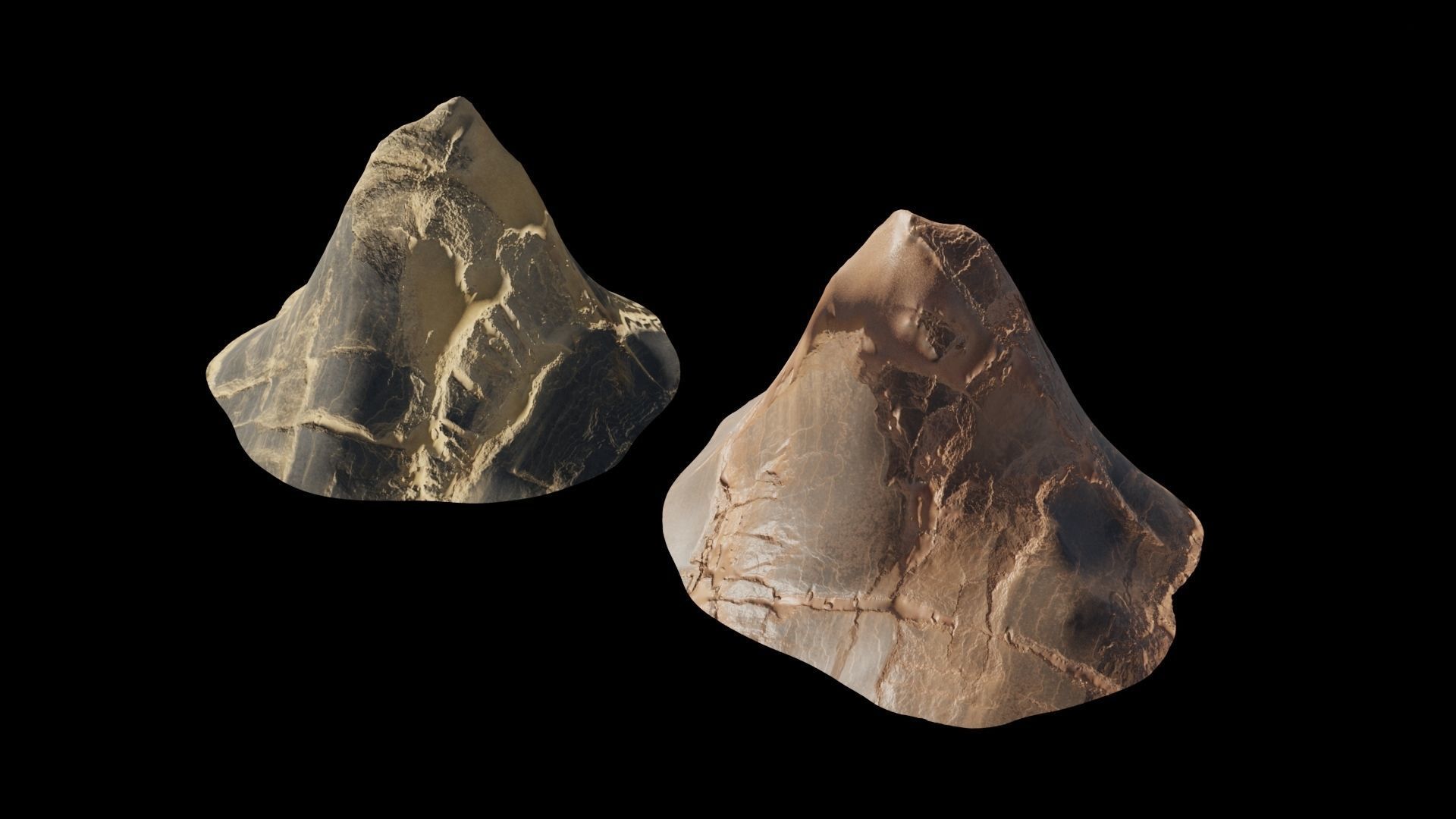 Desert rocks Low-poly 3D model_11