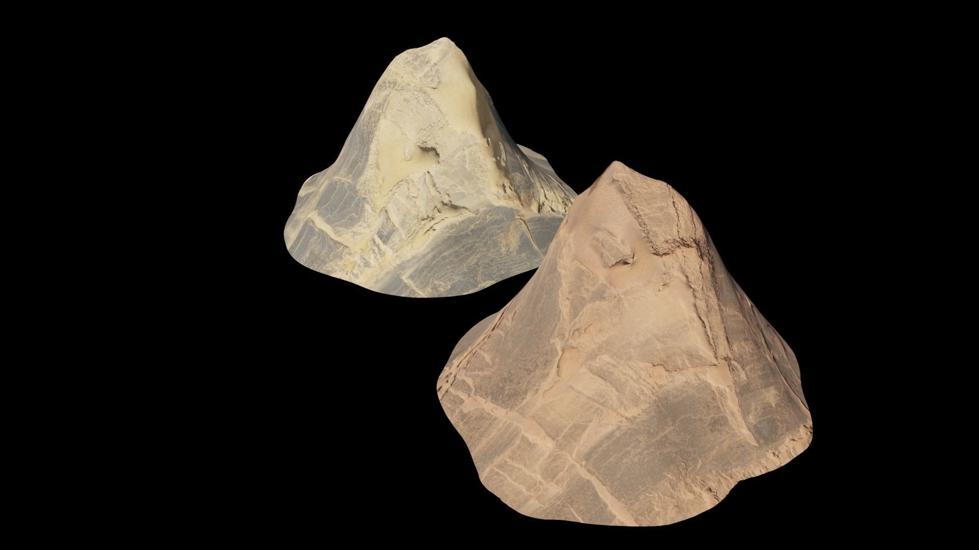 Desert rocks Low-poly 3D model_5