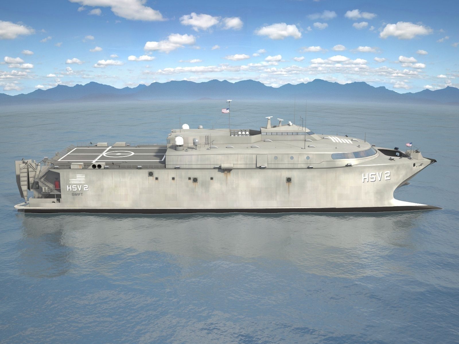 US Navy HSV-2 Swift ship 3D model_9