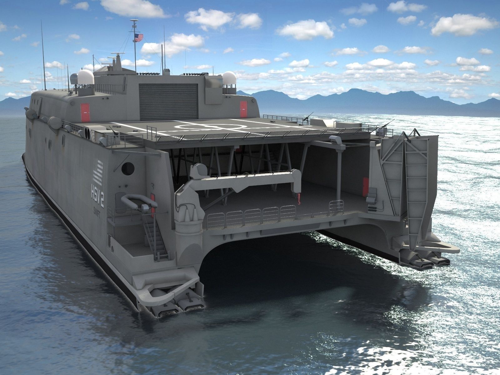 US Navy HSV-2 Swift ship 3D model_11