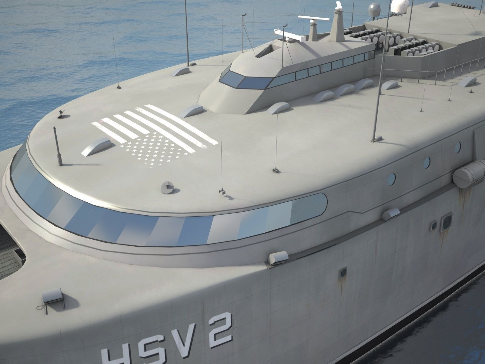 US Navy HSV-2 Swift ship 3D model_4