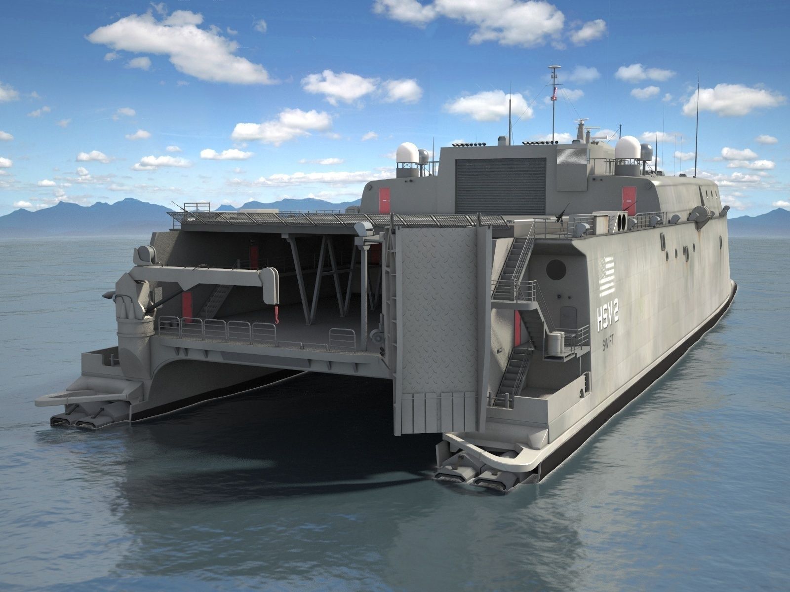 US Navy HSV-2 Swift ship 3D model_2