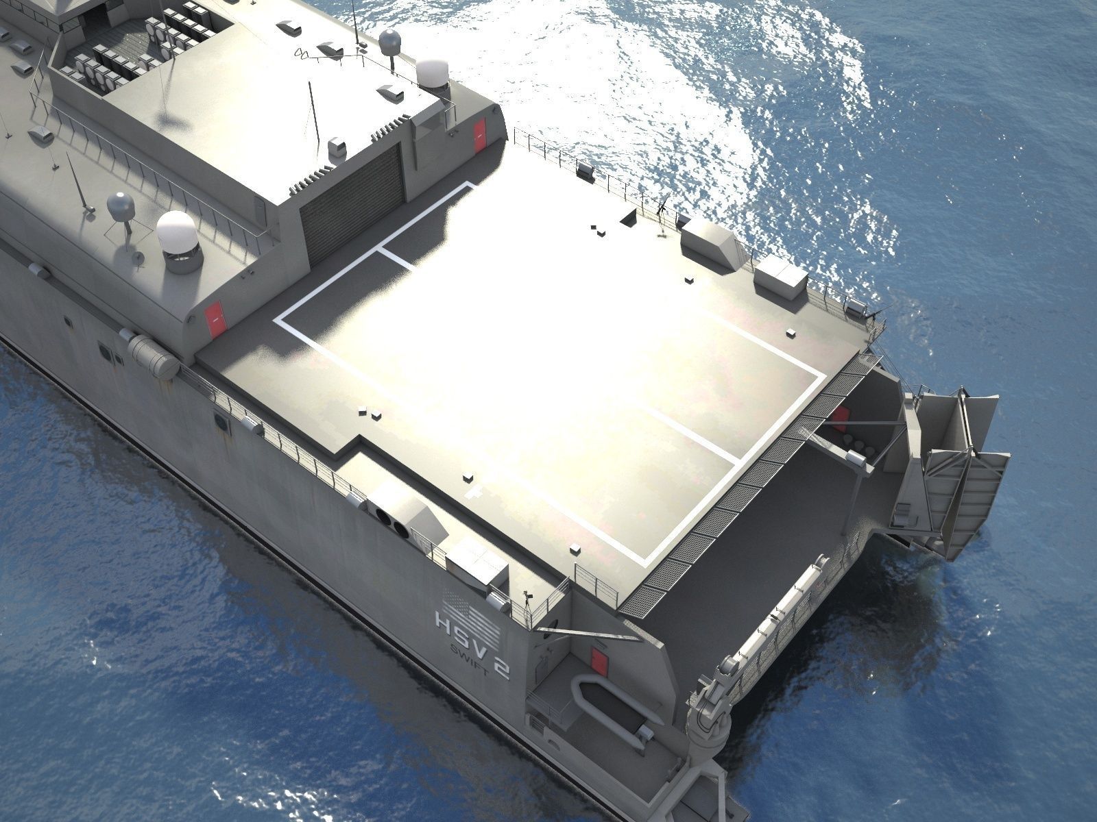 US Navy HSV-2 Swift ship 3D model_8