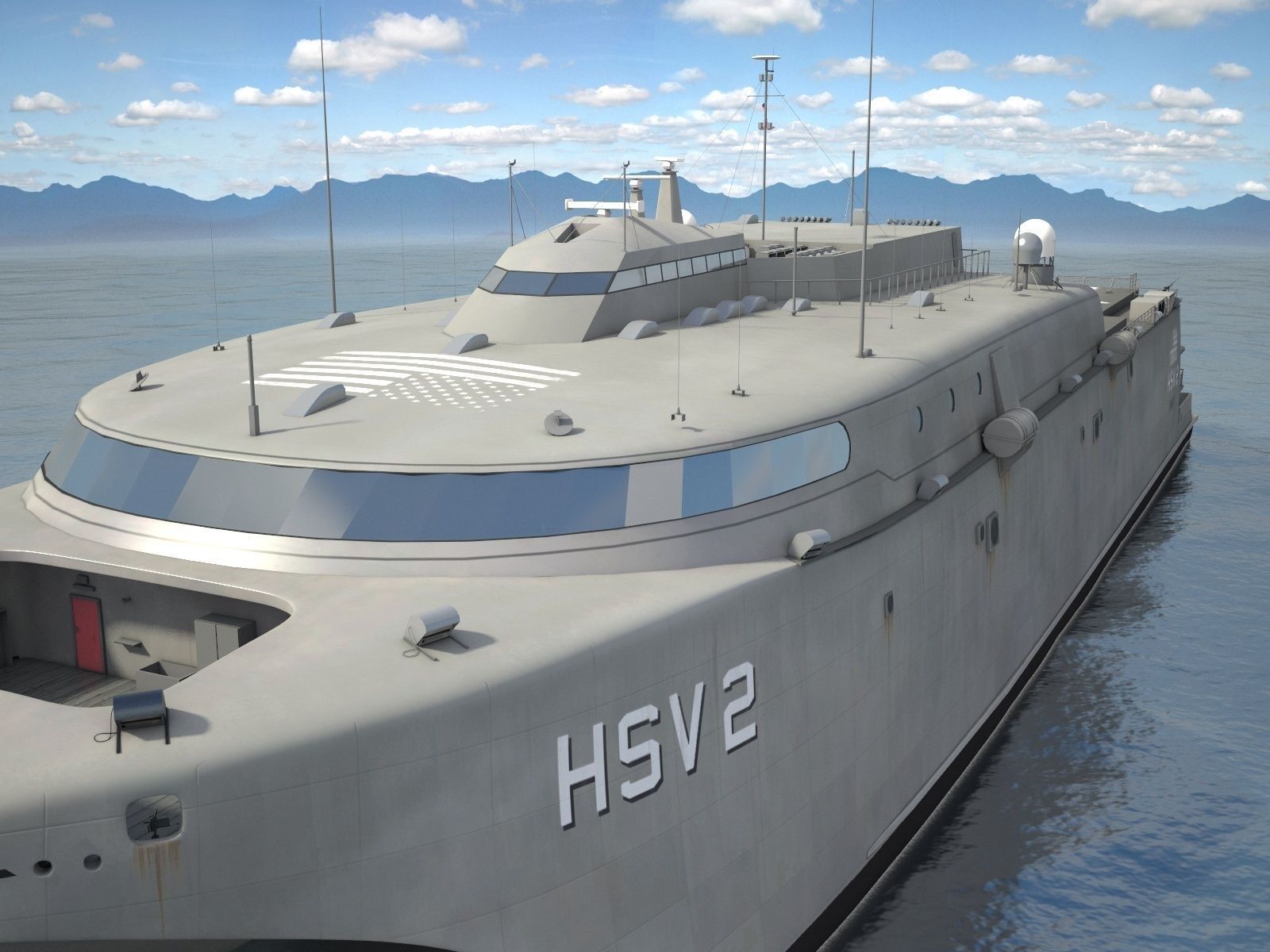 US Navy HSV-2 Swift ship 3D model_7