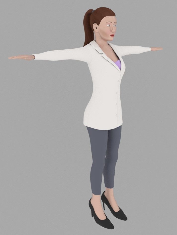 Lab Assisstant Low-poly 3D model_1