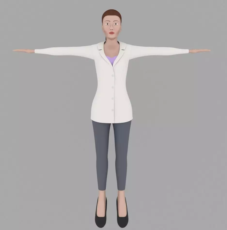 Lab Assisstant Low-poly 3D model_0