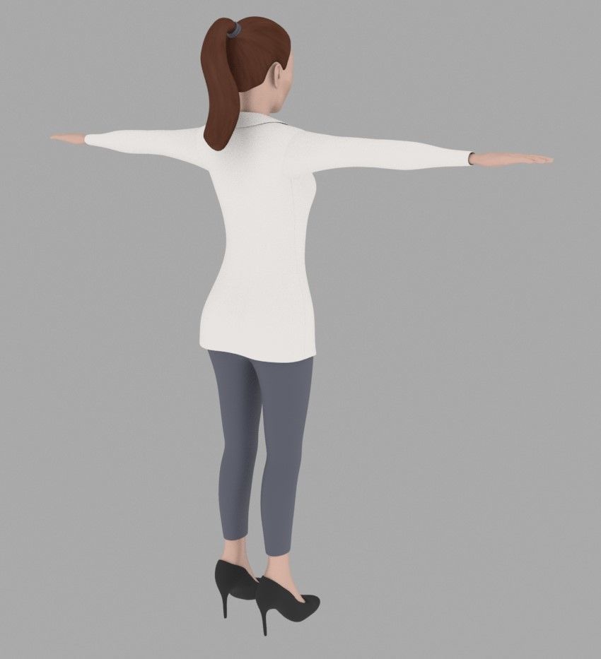 Lab Assisstant Low-poly 3D model_2