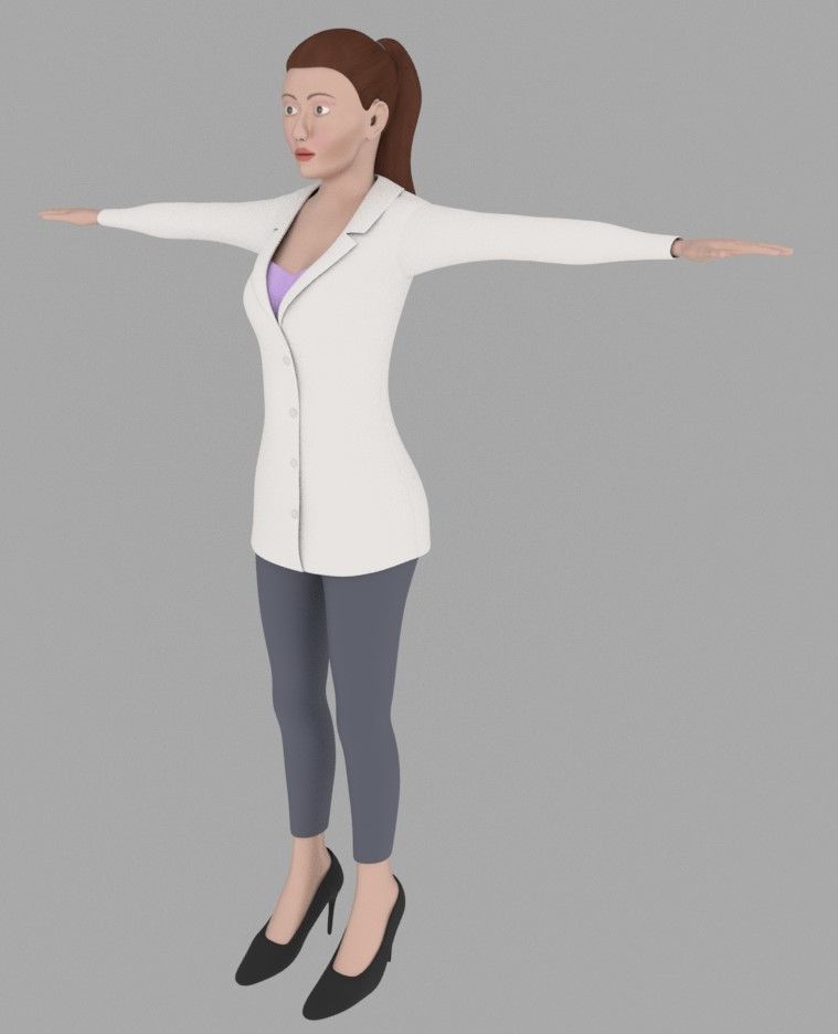 Lab Assisstant Low-poly 3D model_4