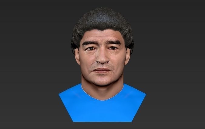 Diego Maradona bust ready for full color 3D printing 3D print model