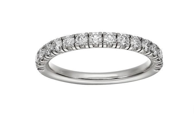 Half pave ring engagement 3D print model