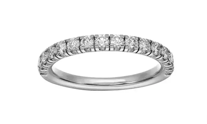 Half pave ring engagement 3D print model