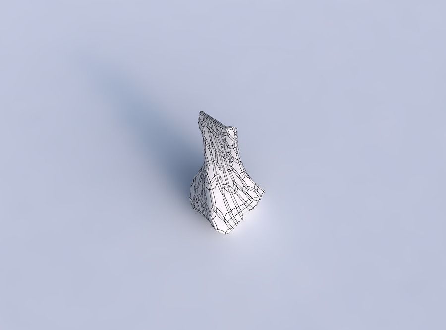 Vase twisted top bent quadratic 2 with fine organic cells 3D print model_6