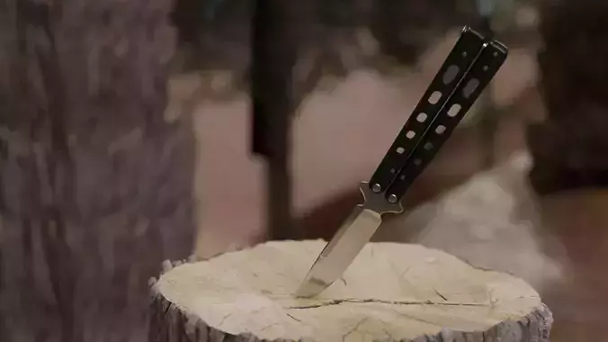 Butterfly knife Low-poly 3D model