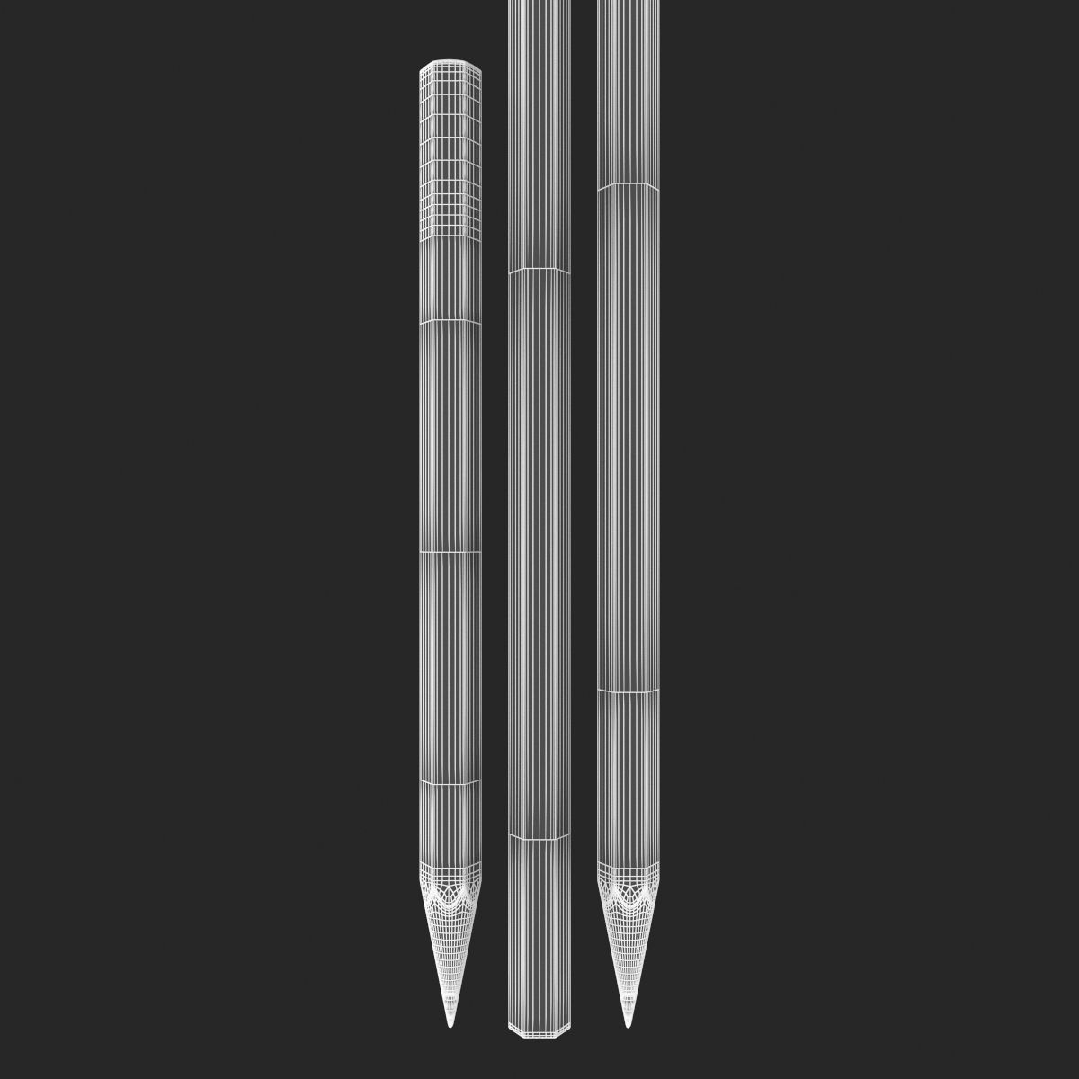 Pencil Set - Black - Blue 3D model_14