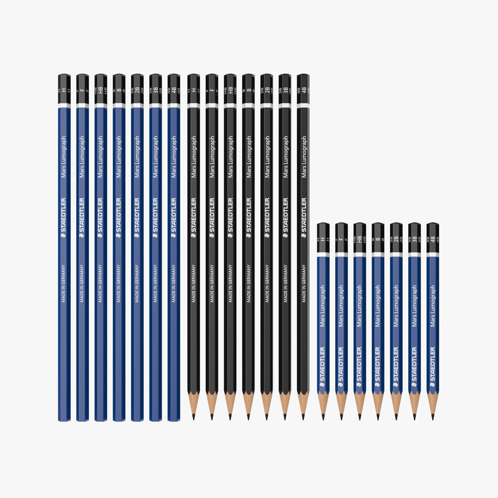 Pencil Set - Black - Blue 3D model_6