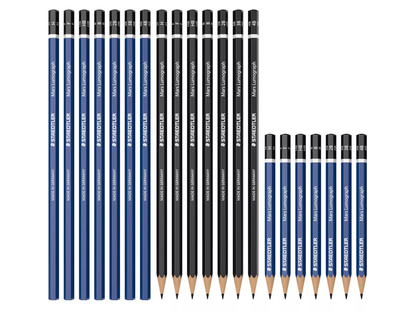 Pencil Set - Black - Blue 3D model_0