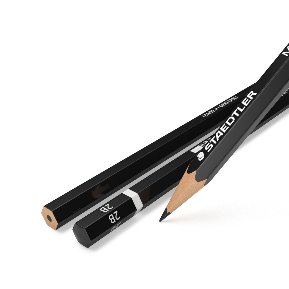 Pencil Set - Black - Blue 3D model_10