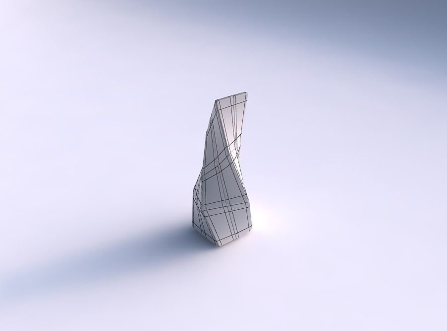 Vase twisted top bent quadratic 2 with huge plates 3D print model_5
